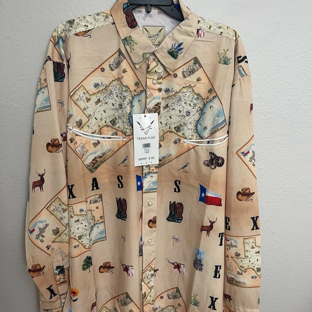 Vaccari Beige Dress Shirt